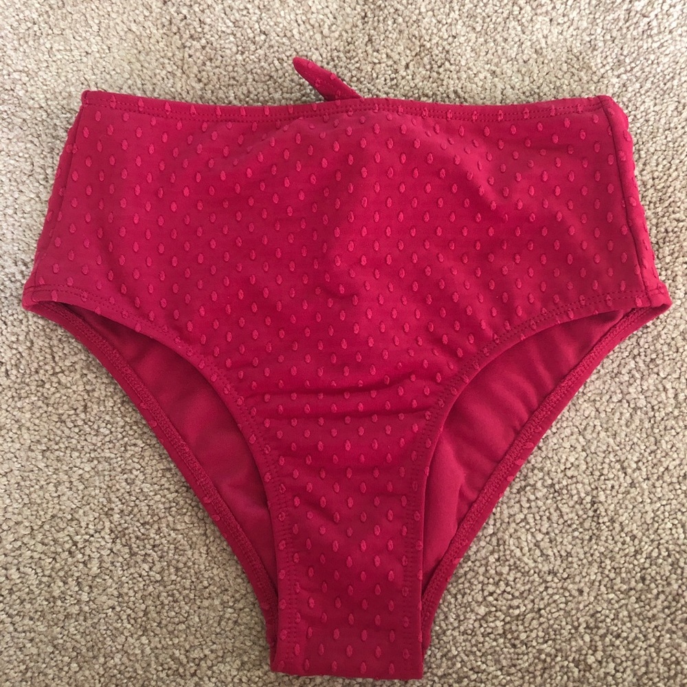 Xhilaration High Waisted Red Swim Bottoms Size XS